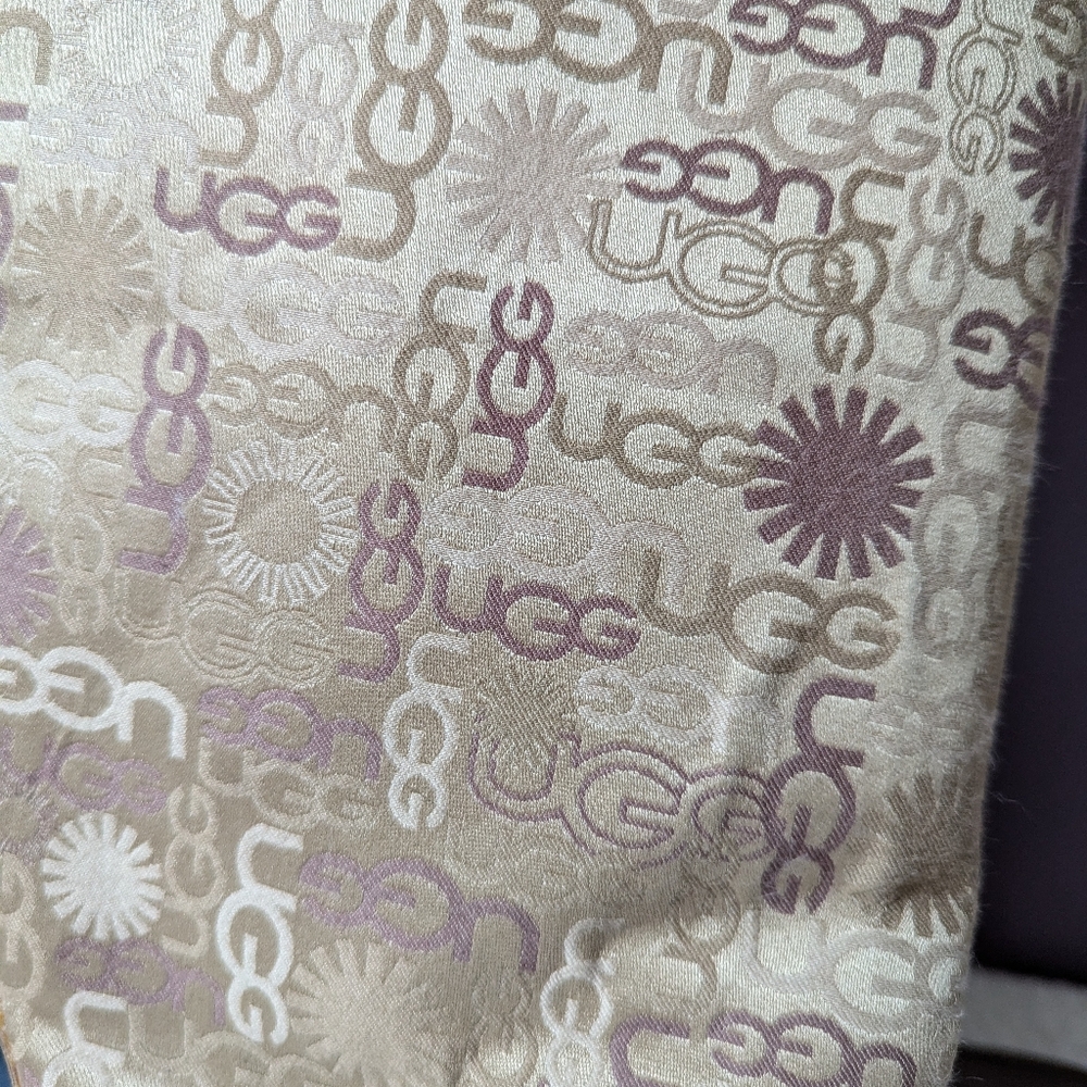 VTG Y2K UGG Wallingford Wellies Gold Sheepskin Logo Print Rain Boots Women's 7 - Picture 14 of 14